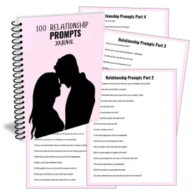 100 Relationship Prompts - Printable Canva PLR Journal