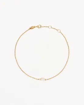 14k Solid Gold Floating Petal Lab-Grown Diamond Bracelet