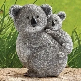 8.5" Koala and Baby Pudgy Pal Garden Statue