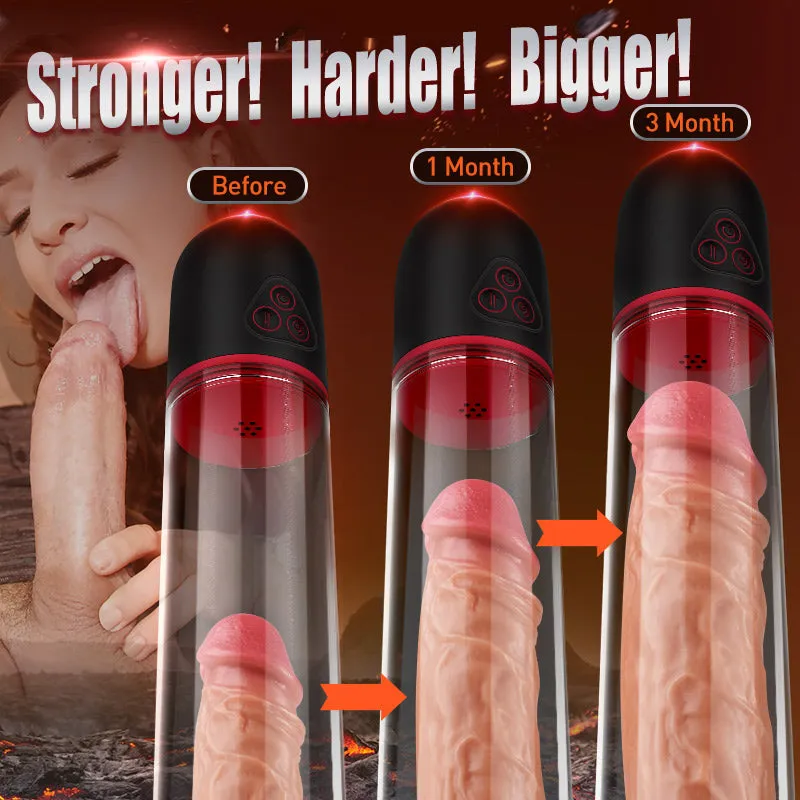 9 Vibrating 9 Sucking Transparent Penis Enlargement Pump