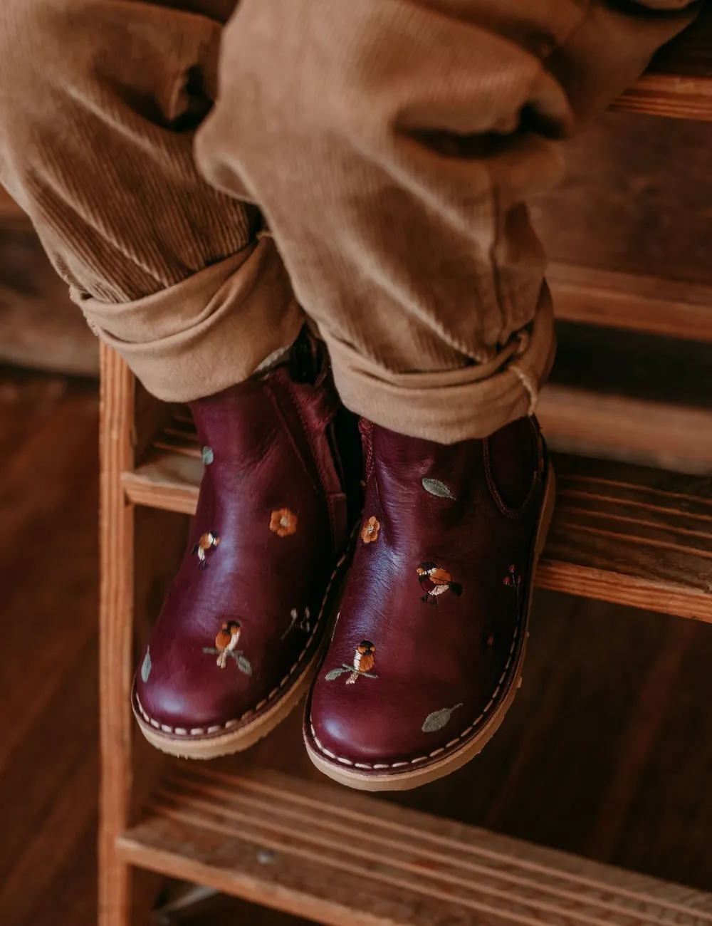 Ankle Boot Birds - Plum