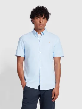 Brewer Short Sleeve Oxford Shirt In Sky Blue