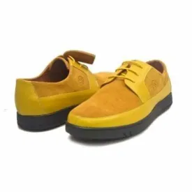 British Walkers Westminster Bally Style Men's Yellow Leather and Suede Low Top Sneakers