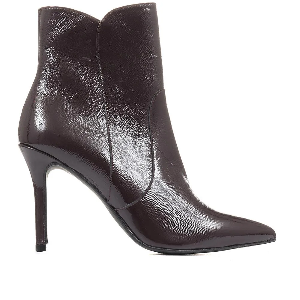 Cadence Heeled Leather Ankle Boots - CADENCE / 322 536