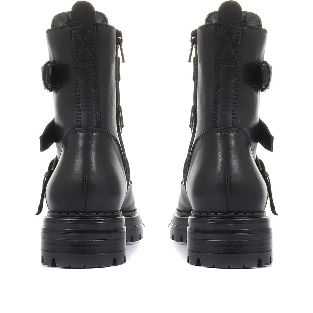 Casimira Buckle Biker Boots - CASIMIRA / 320 549