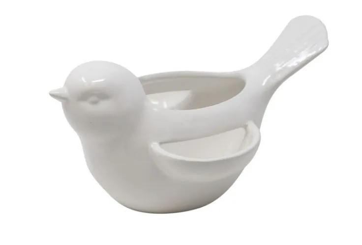 Ceramic Bird Planter with Pockets