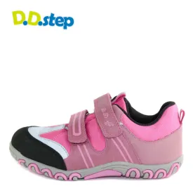 D.D. Step big kid girl waterproof double strap shoes pink size US 13-4