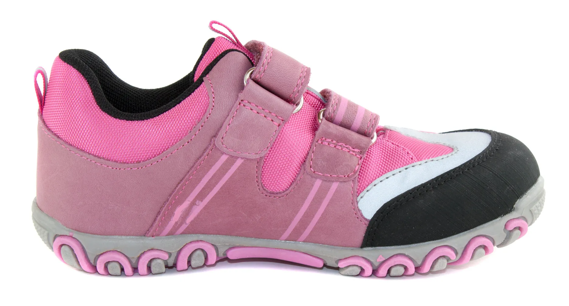 D.D. Step big kid girl waterproof double strap shoes pink size US 13-4