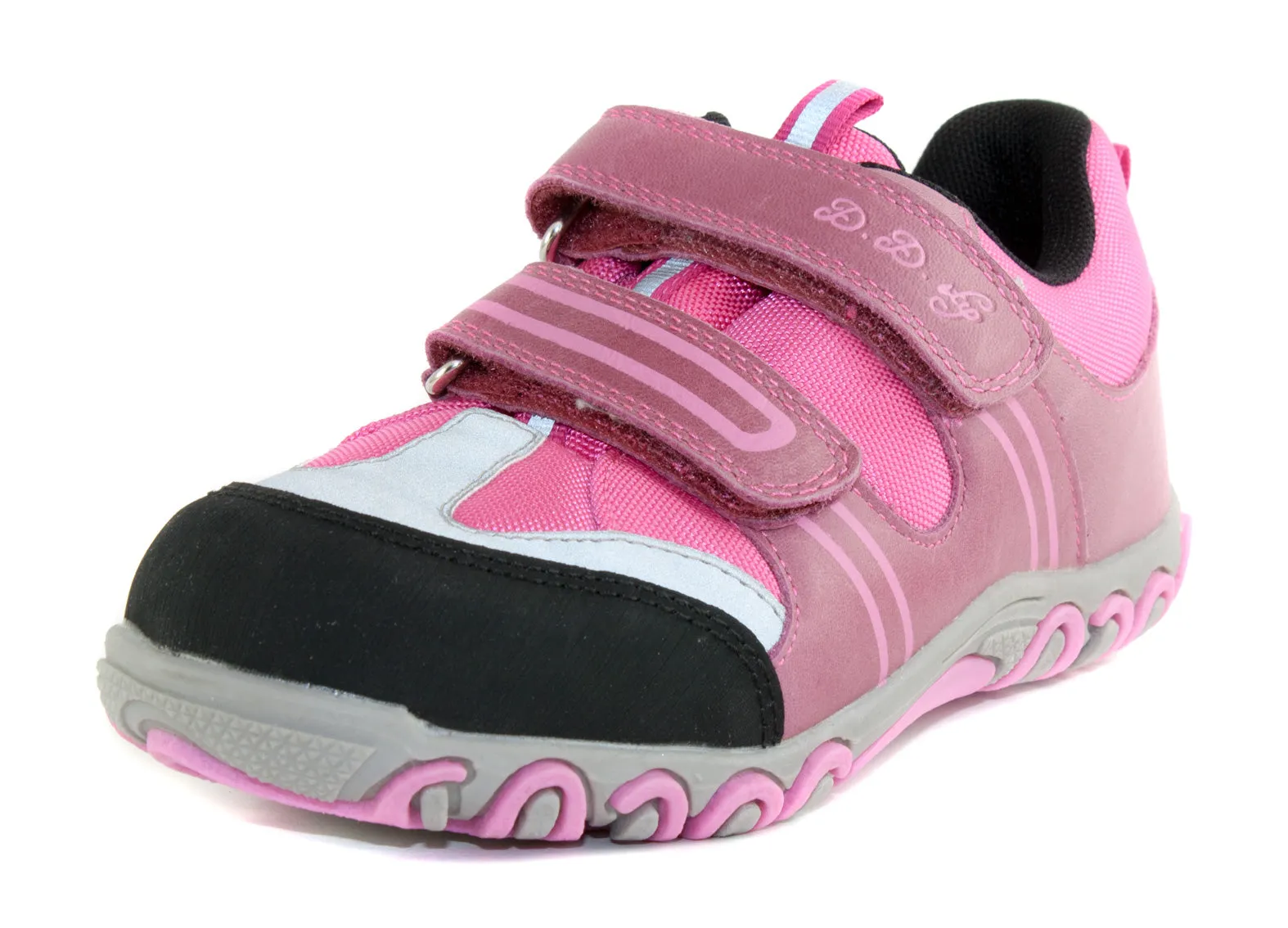 D.D. Step big kid girl waterproof double strap shoes pink size US 13-4