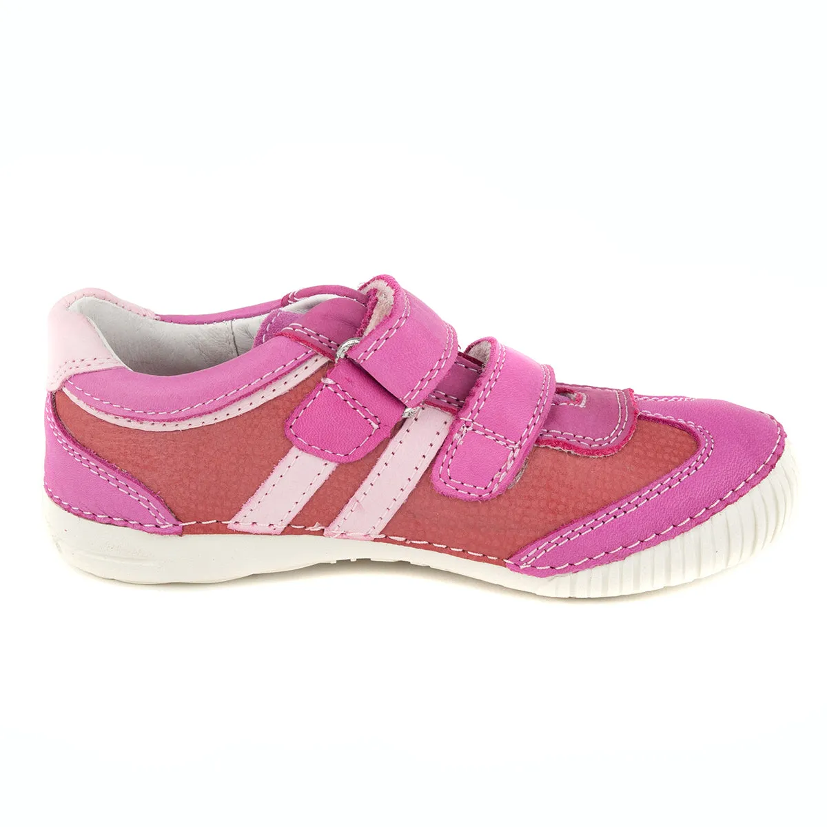 D.D. Step little kid girl double strap shoes dark pink size US 8.5-12