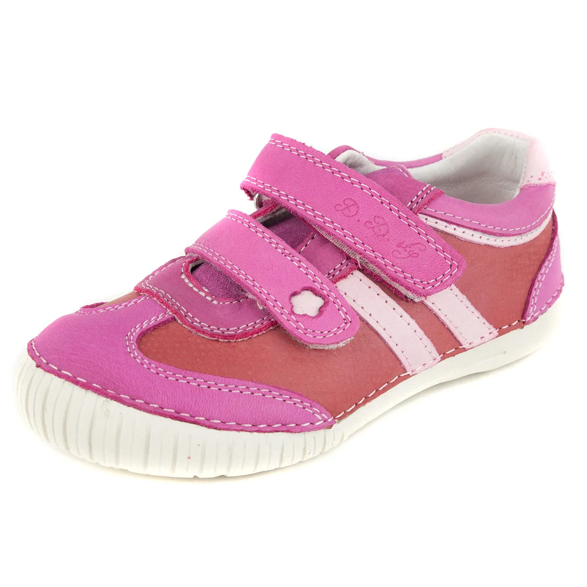 D.D. Step little kid girl double strap shoes dark pink size US 8.5-12