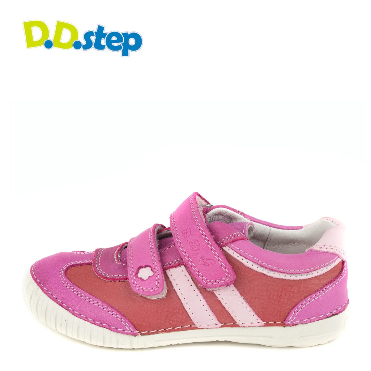 D.D. Step little kid girl double strap shoes dark pink size US 8.5-12