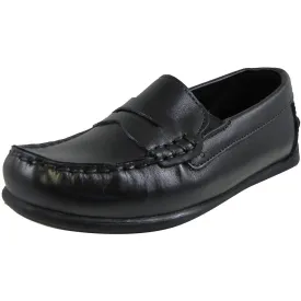 Florsheim Boy's Jasper All Leather Classic Slip On Moccasin Oxford Loafer Shoes Black