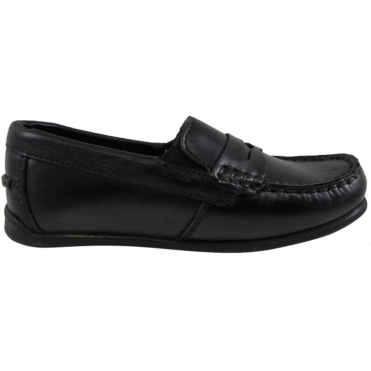 Florsheim Boy's Jasper All Leather Classic Slip On Moccasin Oxford Loafer Shoes Black