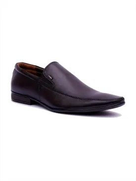 Hitz Men's Brown Leather Slip-On Formal Shoes