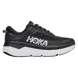 Hoka Womens Bondi 7 High-Performance Running Shoe in Black/White