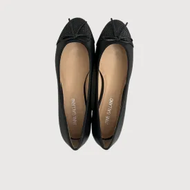 Jane Galland Black Leather Ballerinas