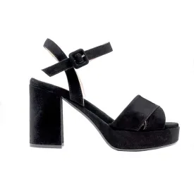 Jane Galland Black Suede Platform Sandals