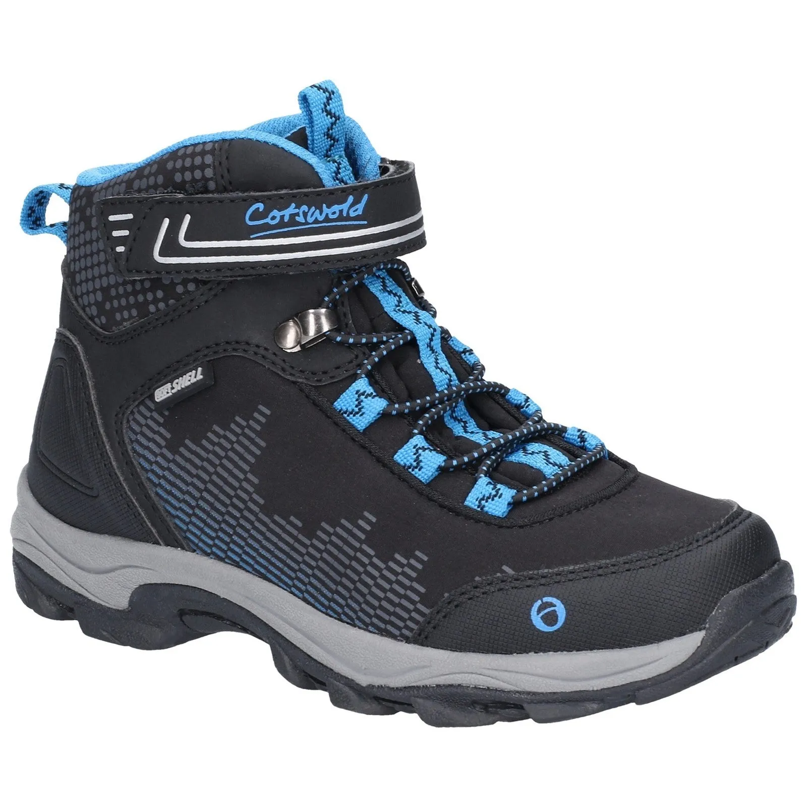 Junior Ducklington Touch Fastening Hiking Waterproof Boots Black/Blue