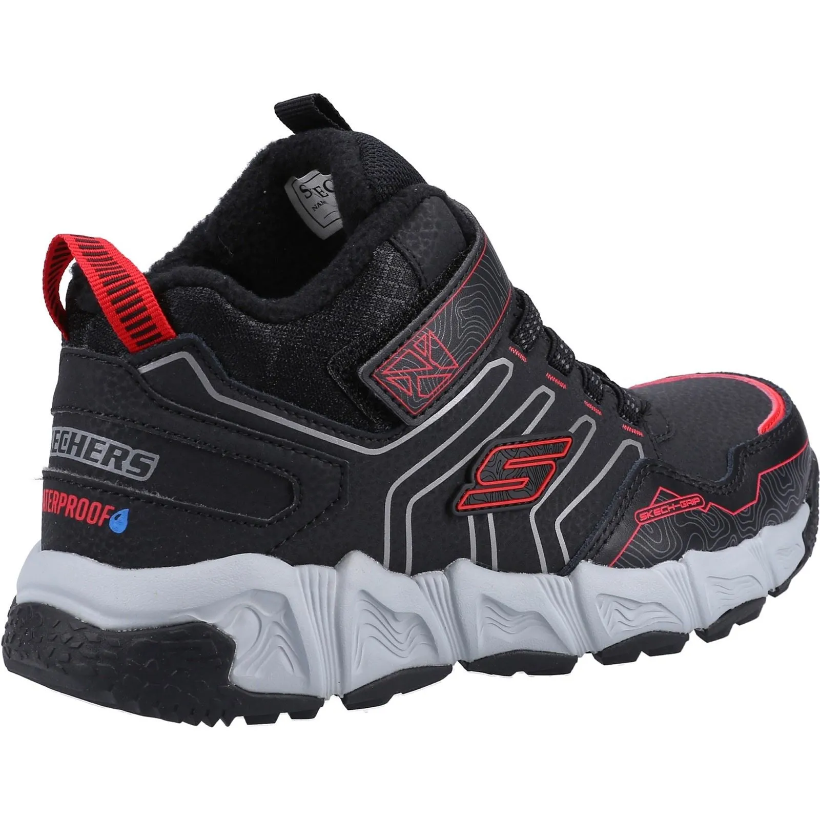 Men's Wide Fit Skechers 406422L Velocitrek Boots - Black/Red