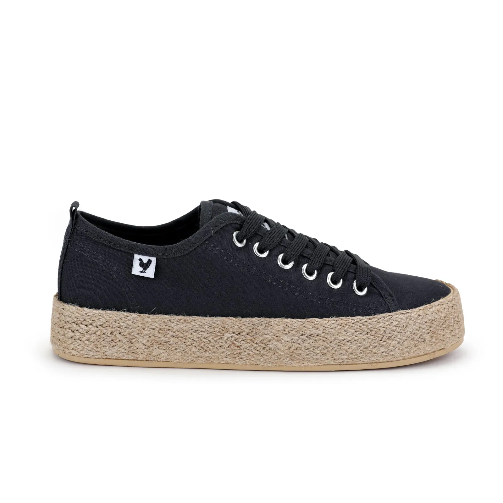 Navy blue canvas lace-up espadrille sneakers