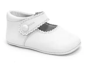 Patucos Infant Classic soft Leather White Shoes for Girls