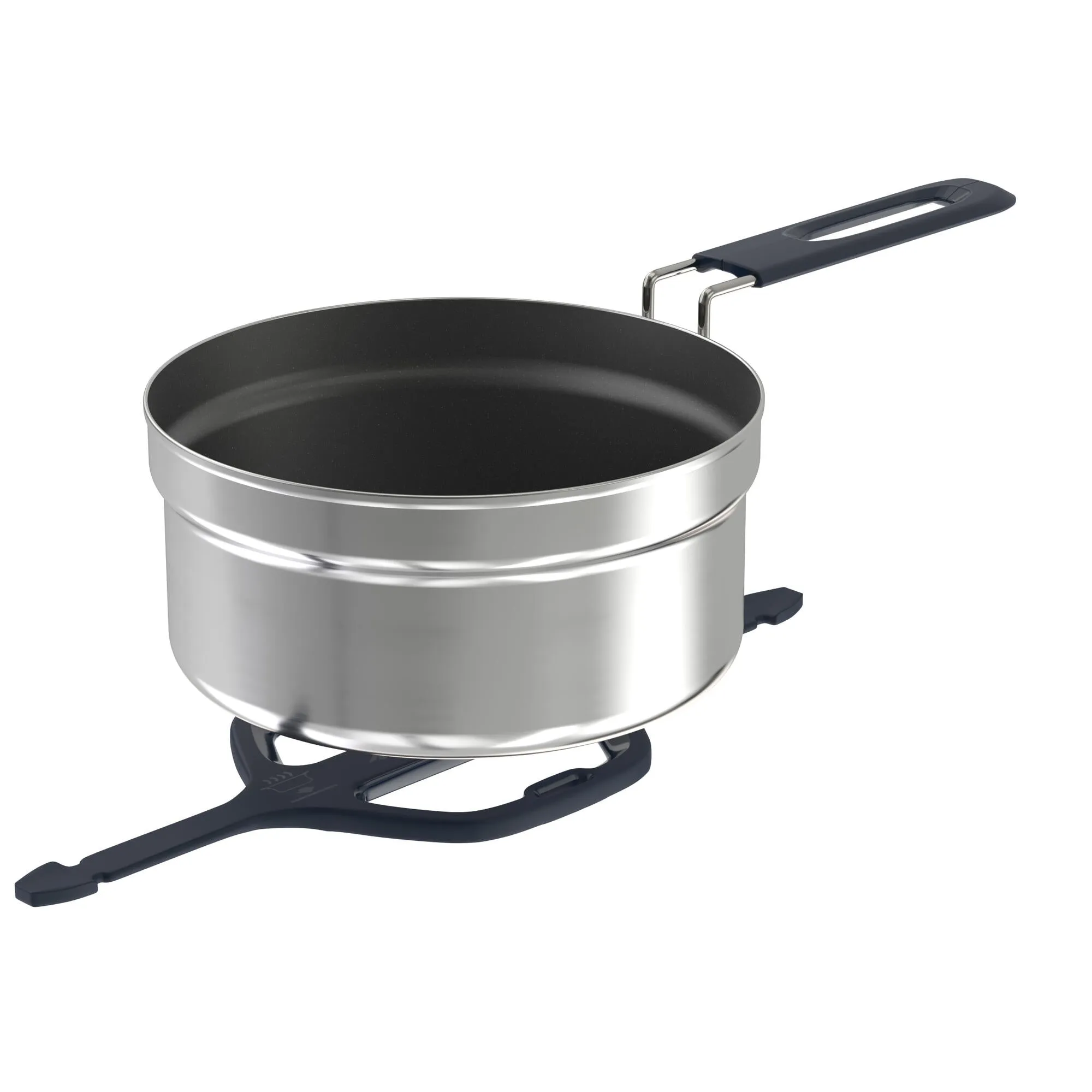 Quechua Non-Stick Stainless Steel 2-Person 14-Piece Camp Cookset 2.1 L