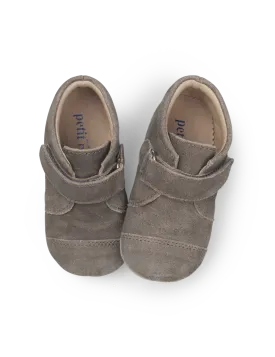 Shoe with Velcro - Taupe suede