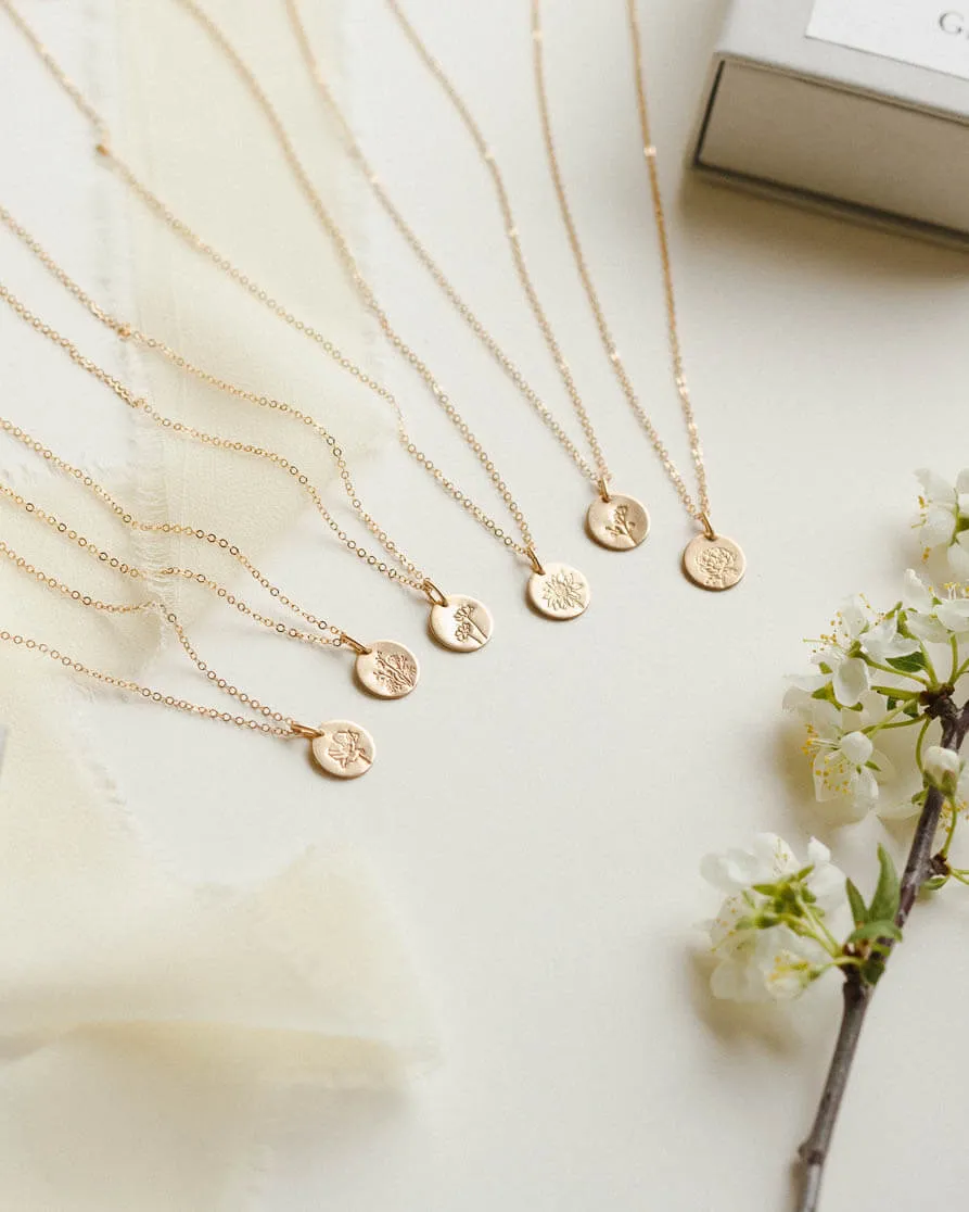 Small Flora Necklace - 14k Solid Gold