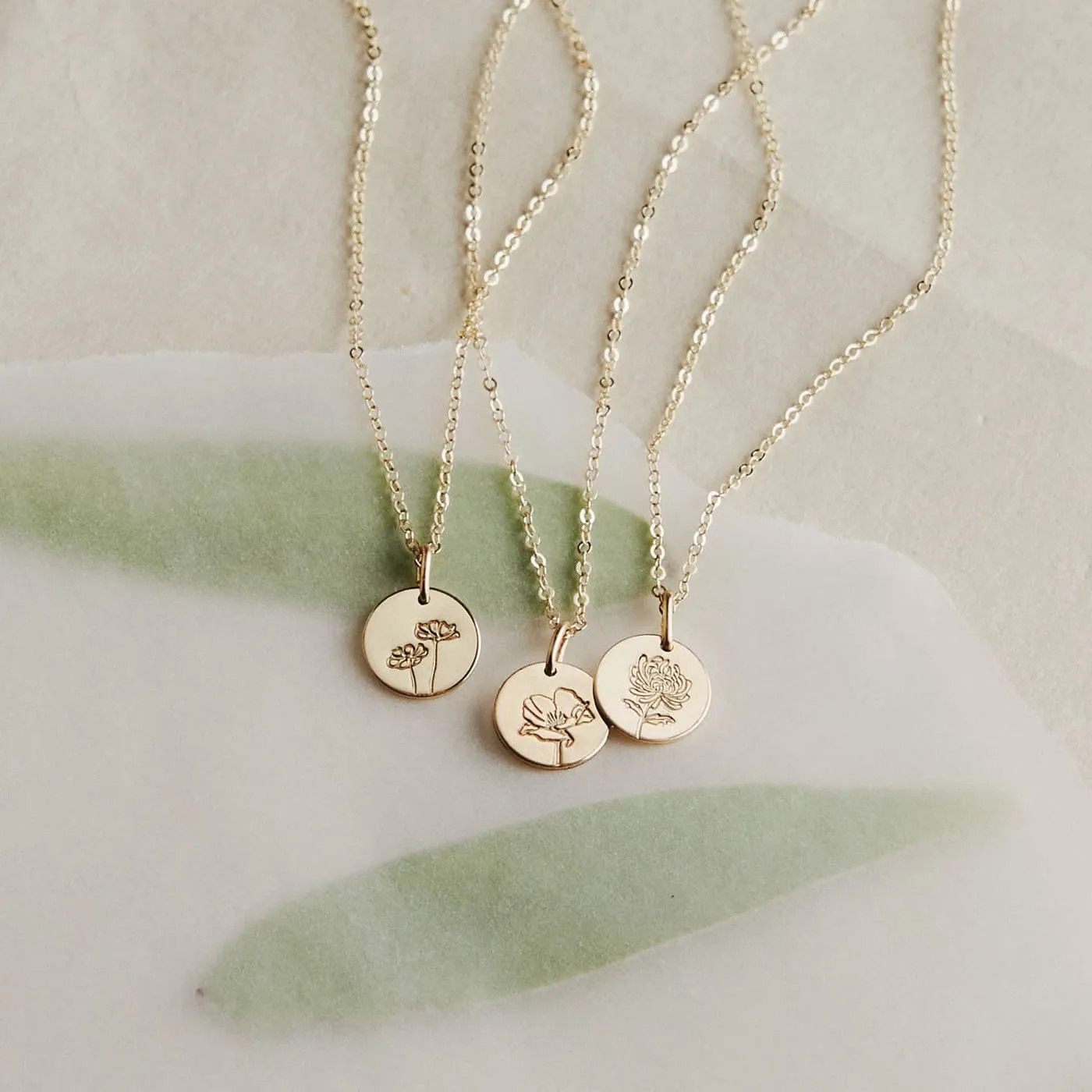 Small Flora Necklace - 14k Solid Gold