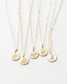 Small Flora Necklace - 14k Solid Gold