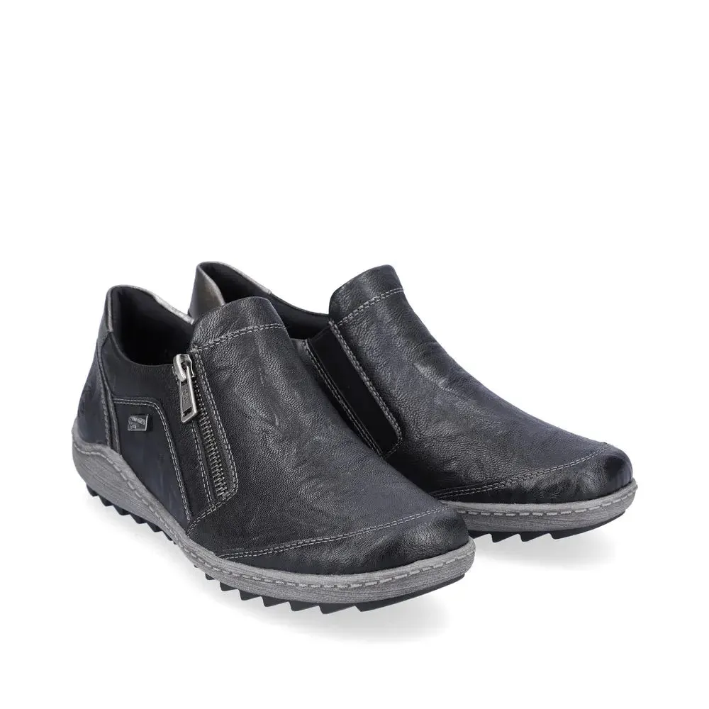 Zip Up Water Resistant Loafer Black